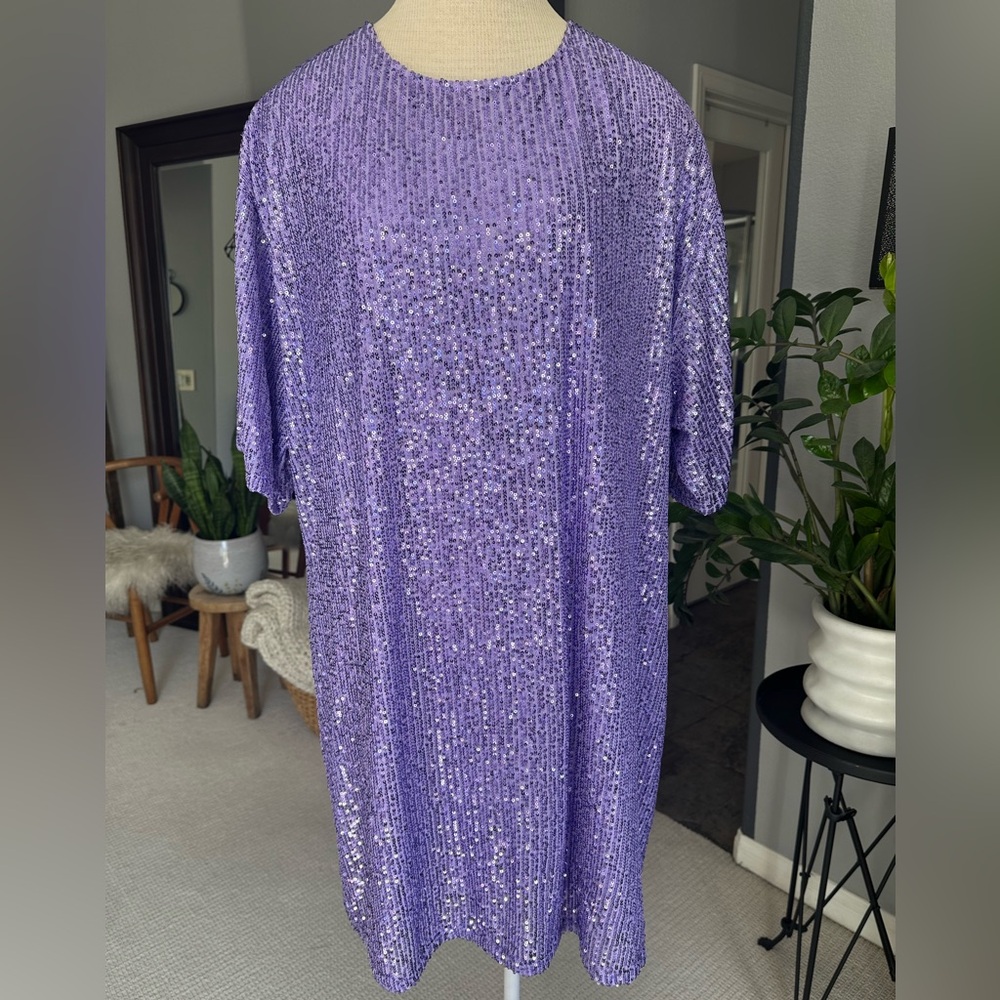 Coven & Co Violet Sequin Dress, size XL